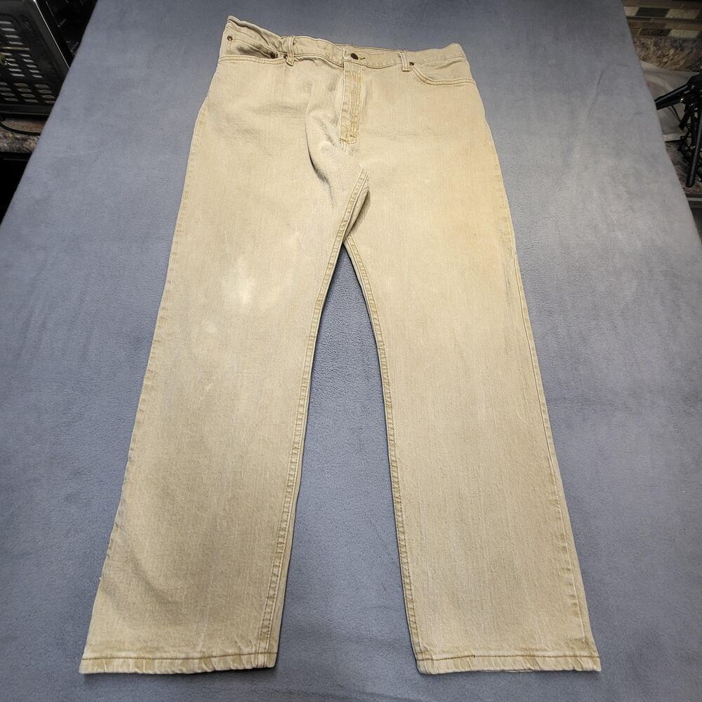 Wrangler Jeans Mens 38x30 Beige Regular Fit Comfort Superior Stretch Denim Pants